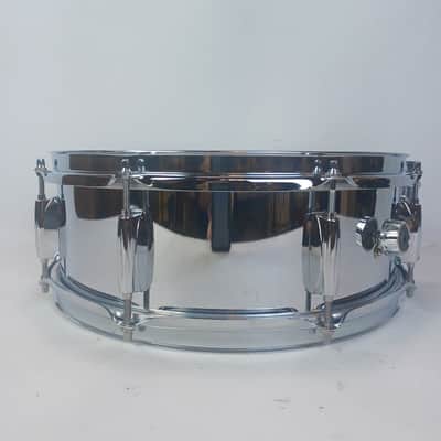 Ludwig Steel Rocker 8Lug Snare Drum 80s 5x14"Vintage Chrome Black/White #814113 image 6