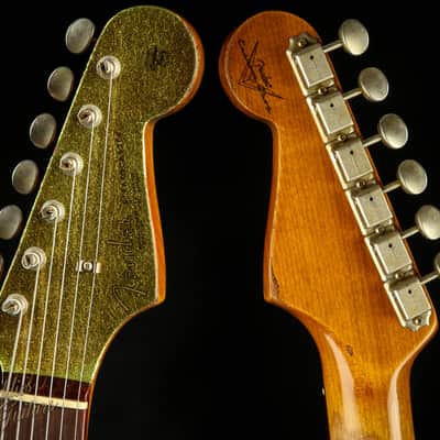 2023 - Fender Custom Shop Eddie's Guitars Exclusive Dealer Select Roasted 1963 Stratocaster Heavy Relic - Chartreuse Sparkle #XN15600 image 7