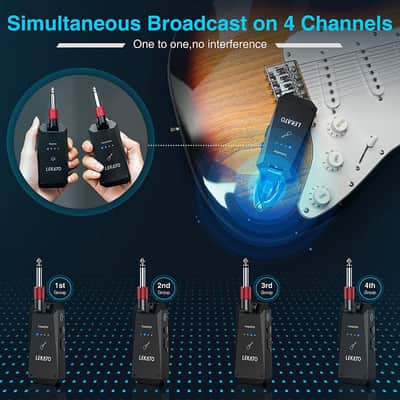 LEKATO 5.8G Wireless Guitar Bass System Transmitter Receiver 4 Channels image 7