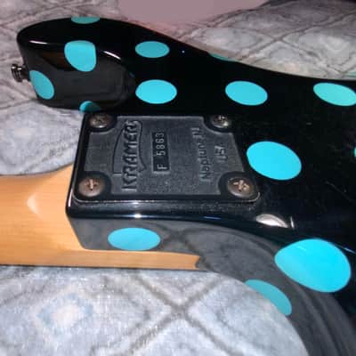 Final Reduction!  1986 Kramer Nightswan in Gloss Black with Blue Polka Dots! All Original! image 12