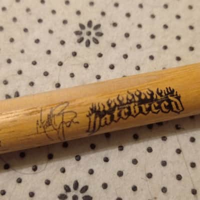 Vater RARE, Collectable 5B Matt Byrne & Hatebreed logo drum stick 2017 - Hickory image 2