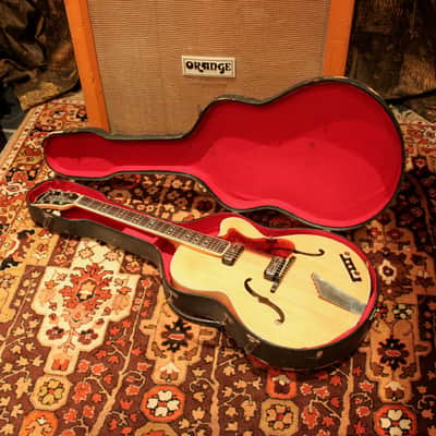 Vintage 1960 Hofner President Thin Natural Archtop Hollow Guitar No.401 w/ OHSC image 1