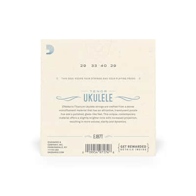D'Addario EJ87t Titanium Ukulele, Tenor image 2