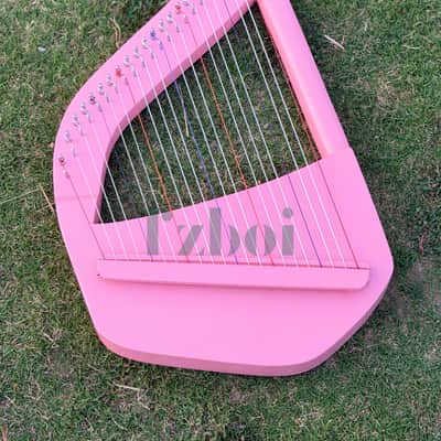22 String Pink Lute Lyre Harp – Portable Celtic Folk Harp for Beginners, Meditation & Sound Healing image 1