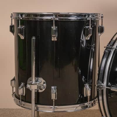 1980s Rogers XP-8 Jet Black Drum Pearl Drum Set 14x22 9x13 and 16x16 image 4