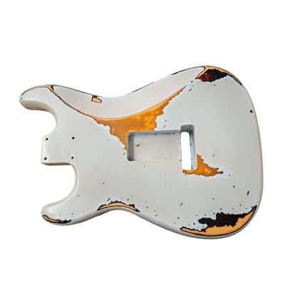 NITRO Relic Sonic Blue over sunburst Alder S-Style guitar body image 4