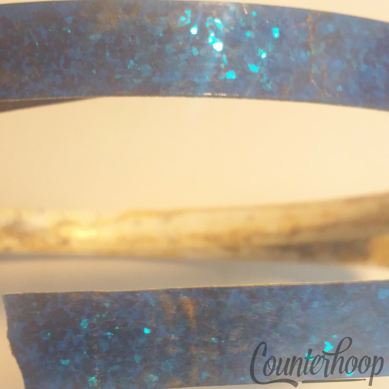 Slingerland Blue Glass Glitter Bass Drum Hoop/Rim Inlay Wrap 1/2" x 44 7/8" 60s — main photograph