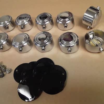 10 Pc. Chrome Double Sided Hayman/Camco Snare Drum Lugs Lot #2 + Gaskets & Screws (1 3/8" hole spacing) - *Very Rare to Find* image 2