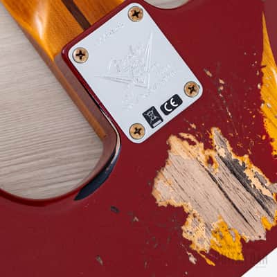 2024 Fender Custom Shop Limited Edition 1954 Stratocaster 70th Anniversary Heavy Relic, Cimarron Red Over Two-Tone Sunburst image 15