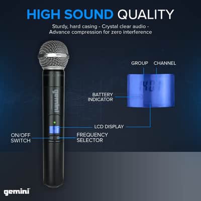 Gemini UHF-6100M Wireless Microphone System image 4
