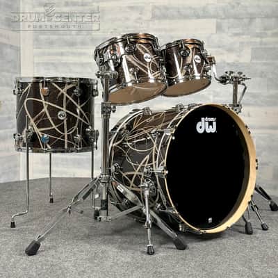 DW Collectors VLT 333 Maple 4pc Drum Set Smoke Glass Contrails image 1