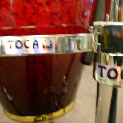 Toca LTD Edition Bongos and Toca Q/C/T Set Red image 3