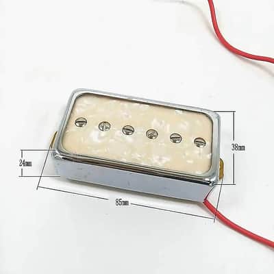 White Pearl Top Guitar Neck and Bridge P90 Humbucker Pickups image 3