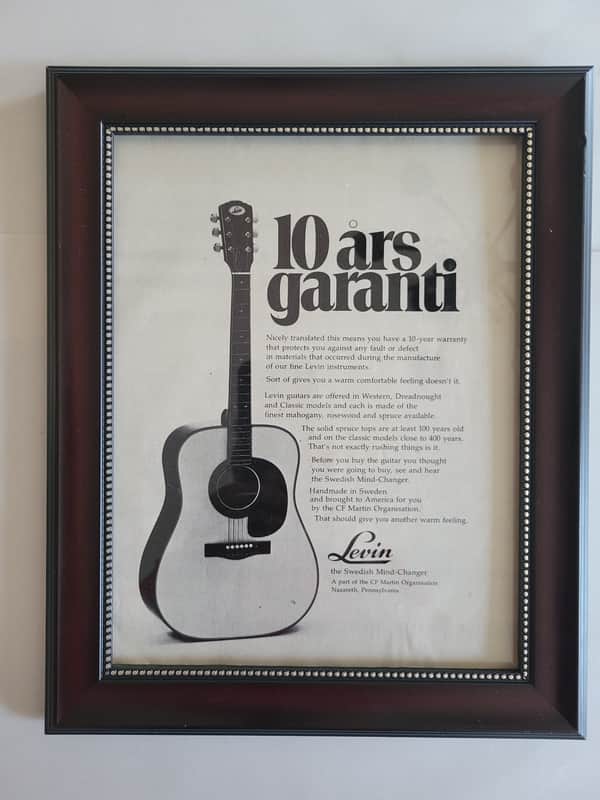 1974 Levin Guitars Promotional Ad Framed Levin Western Dreadnought Original image 1