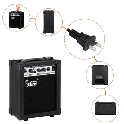 Glarry Burlywood GIB 5 String SS Pick-up Electric Bass Guitar w/20W Amplifier image 10