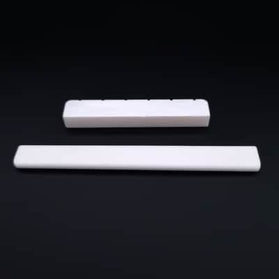 6 String Bone Classical Guitar Bridge Saddle And Nut White Bone Bridge Replacement image 4