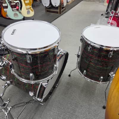 Ludwig Classic Maple 3-piece Shell Pack 12/16/22 2010 - Psychedelic Red Glass image 11