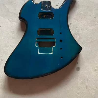 Blue Burst HH Mockingbird Style Guitar Basswood Body image 1