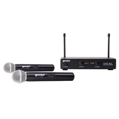 Gemini UHF-02M 2-Channel Wireless Microphone System - Band S12