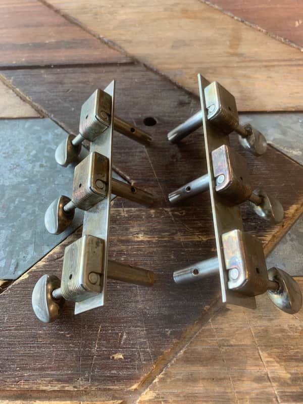 Real Life Relics Kluson Aged Nickel 3+3 On A Plate Lap Steel Tuning Machines KDLS-3-N image 1