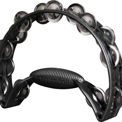 Rhythm Tech RTPRO10 Pro Series Tambourine! Black with Steel Jingles and Pro Mount **FREE SHIPPING!** imagen 3