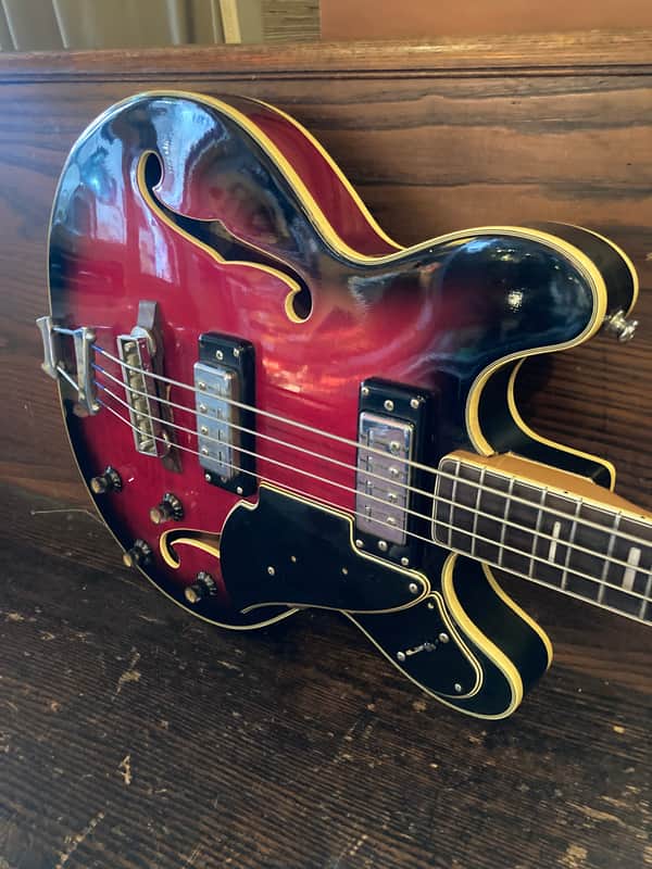 Univox Hollowbody bass 30.5” scale 60’s - Sunburst image 1