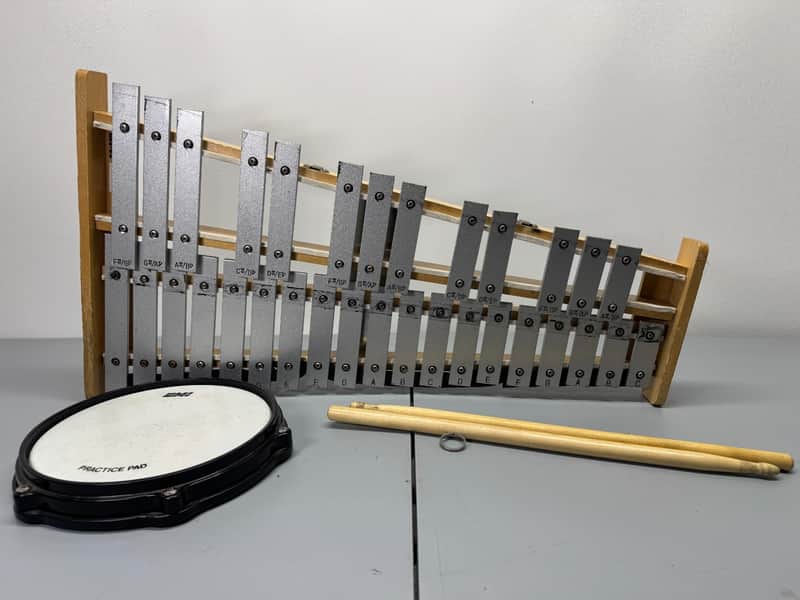 United Musical Instrument UMI Xylophone on Wooden Frame w/ Drum Pads & Sticks image 1