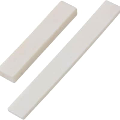 White Blank Guitar Cattle Bone 80x2.7x9mm Saddle & 52x6x9mm Nut Set for DIY Set of 5 image 3