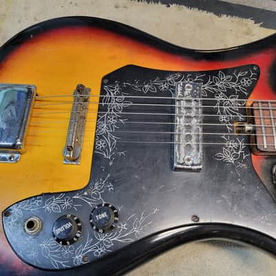 Teisco Checkmate E100 Tulip single pickup electric guitar image 6