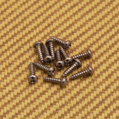 002-1405-049 (12) 3/8" Genuine Fender Guitar/Bass Tuner Mounting Screws - Chrome