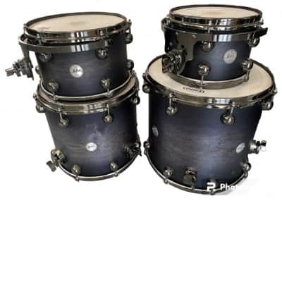DS Drum Rebel Custom Shop Birch-Mahogany Black Pepper Burst Shell set Usata image 3