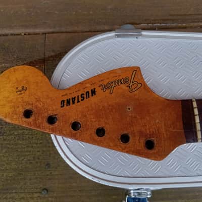 Vintage 1966 Fender Mustang Electric Guitar Body/Neck Husk Project w/ Stone Hardshell Case! image 9