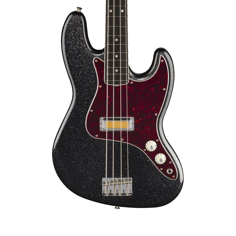 Fender - Limited Edition Jazz Bass Guitar w/ Gold Foil Pickup & Ebony Fingerboard - Black Sparkle image 1