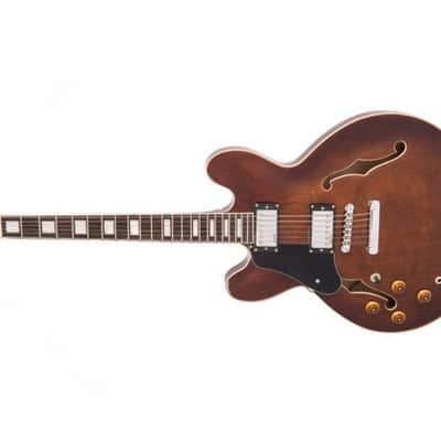 Vintage VSA500 ReIssued Semi Acoustic Guitar Left Hand, Walnut image 3