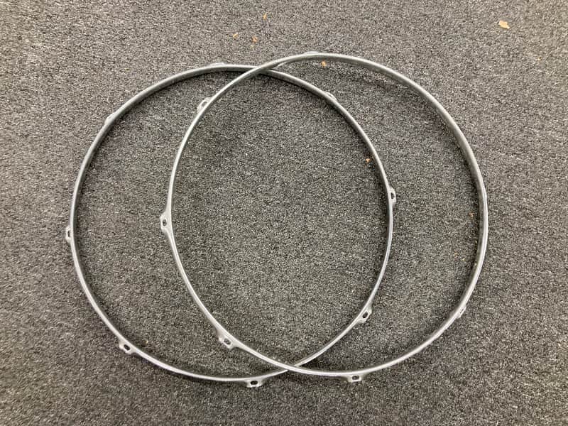 USED - Pair - 18" Tom Drum Hoops - Metal image 1