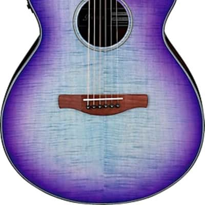 Ibanez AEG70 Grand Concert Acoustic-Electric Guitar, Flame Maple Top, Iris Burst image 2