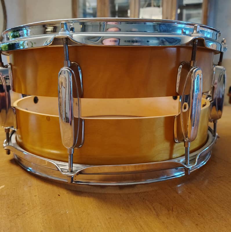 Unbranded (Most likely Tama) 14"(Diameter)x7"(Depth) Colosseum Style Snare Drum - Natural Wood image 1
