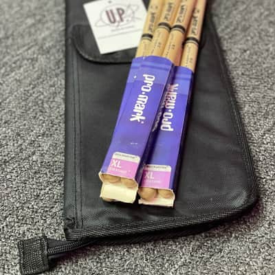 3x Pro-Mark Shira Kashi Oak 2B Wood Tip Drum Sticks with Universal Percussion Stick Bag (UH-617) image 1