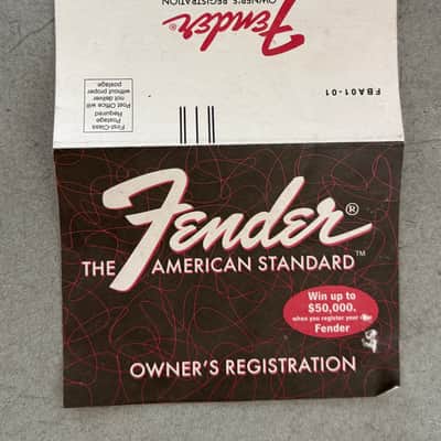 Fender American Standard Registration Card 1997 - Multi image 2