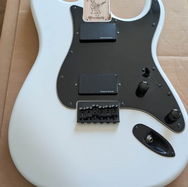 Warmoth Hardtail Strat Body Loaded w/ Seymour Duncan Blackouts (Olympic White) image 1