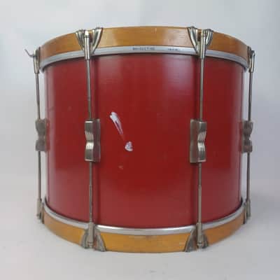 WFL Ludwig 12x17"Tenor Tom Drum Red Lacquer +Natural Maple Wood Hoops Vintage40s image 6