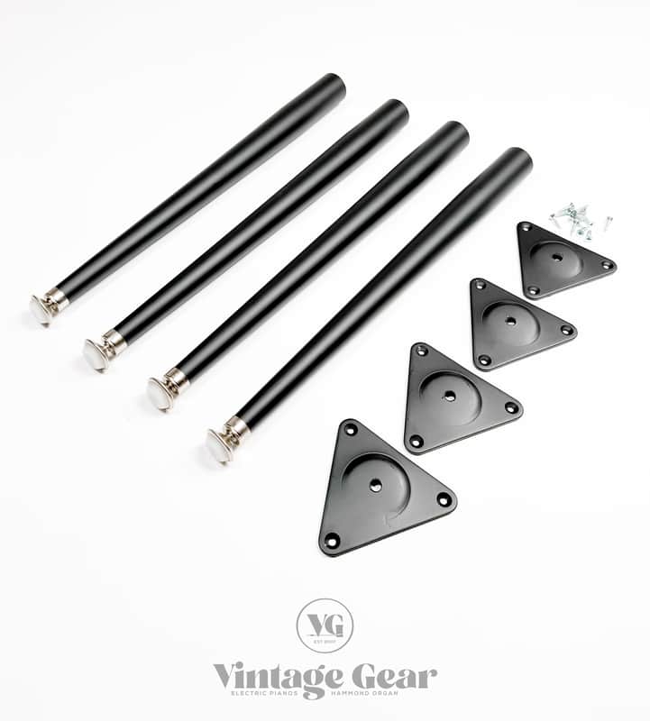 Wurlitzer 200 series bench Legs and Plates Black Matte - set of four image 1