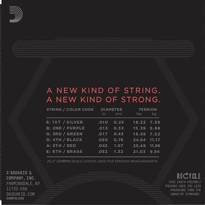 D'Addario Guitar Strings NYXL 1052 Electric Light Gauge 10-52 image 3