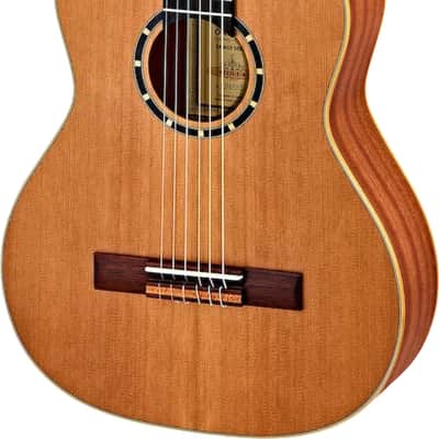 Ortega Guitars R122L-3/4 Family Series Left Handed 3/4 Body Size Nylon Classical 6-String Guitar w/ Free Bag, Cedar Top and Mahogany Body, Satin Finish image 1