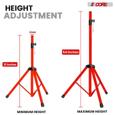 5 Core Speaker Stand Height Adjustable 54" Heavy Duty PA DJ Tripod Studio Monitor Stands image 3