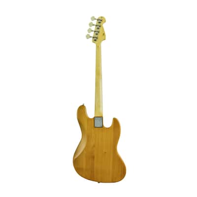 CNZ Audio JB Left Handed Electric Bass Guitar - Vintage Natural Finish, Solid Alder Body image 2