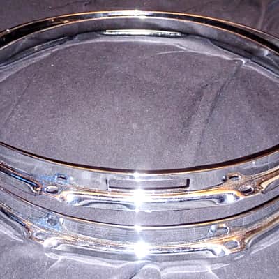 UNMARKED SNARE DRUM HOOP SET (PAIR WITH TOP/BOTTOM)-CHROME-FREE SHIP TO CUSA! image 3
