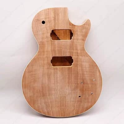 Mahogany Wood DIY Project Guitar LP Style Body with Veneer Maple Top image 1