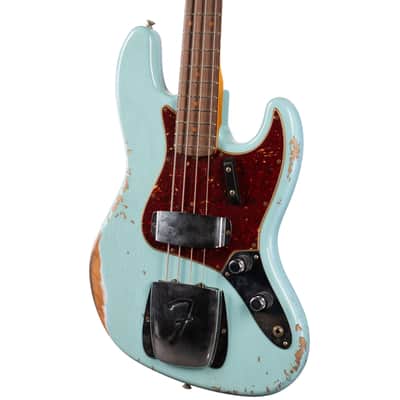 Fender 2024 Custom Shop 1961 Jazz Bass Heavy Relic Super Faded Aged Daphne Blue w/OHSC (567) USED image 3