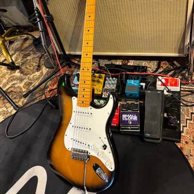 1996 Fender 50th Anniversary American Series Stratocaster, Maple Fretboard - Tobacoburst - Screenused Prop! image 2